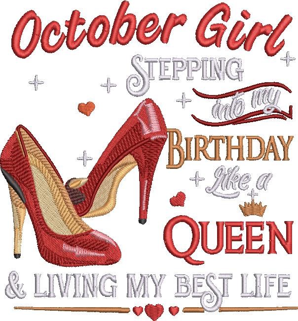 October Girl Embroidery Design October Girl Embroidery Design