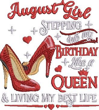 August Queen Embroidery Design August Queen Embroidery Design