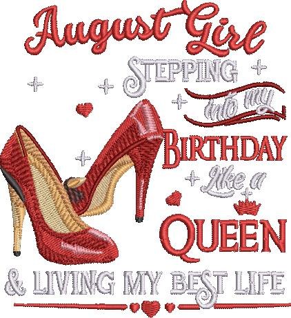 August Queen Embroidery Design August Queen Embroidery Design