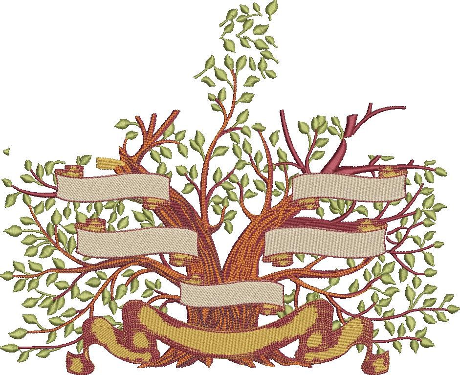 Family Tree Embroidery Design Without Names