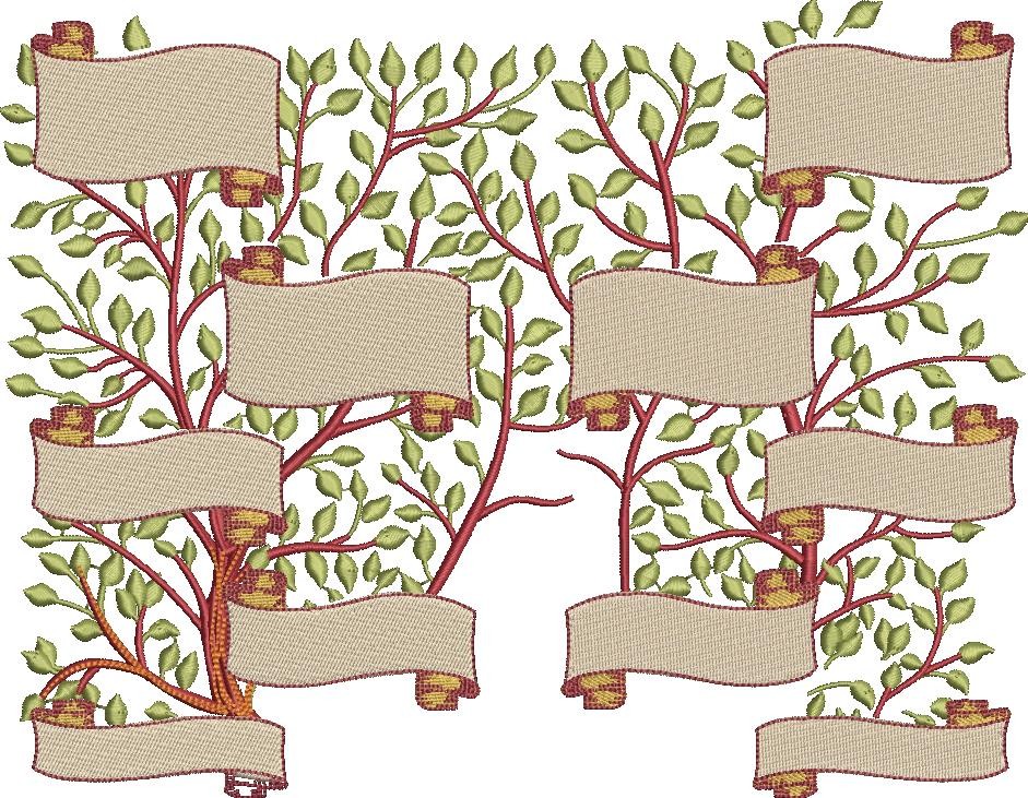 Family Tree Embroidery Design Without Names