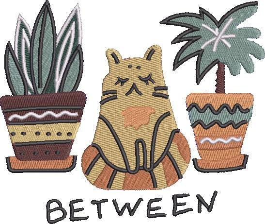 Cats in Between Plants