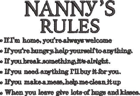 Nanny's Rules Nanny's Rules