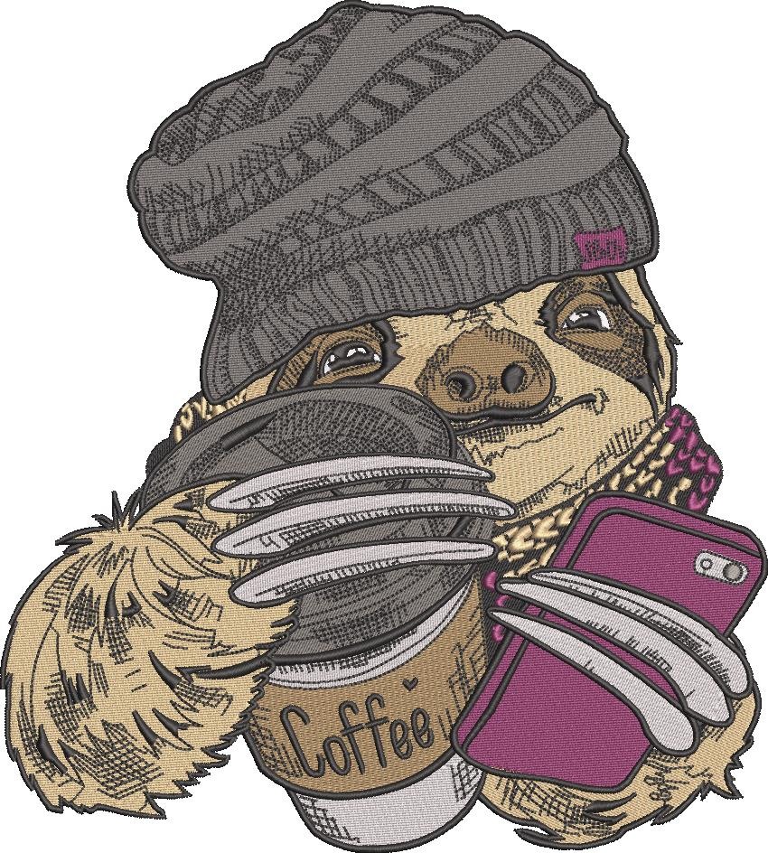 Morning Sloth With Coffee Morning Sloth With Coffee