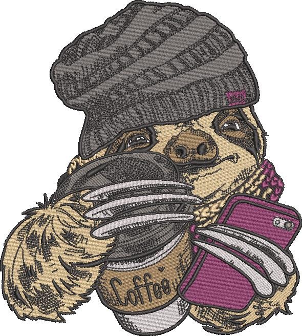 Morning Sloth With Coffee Morning Sloth With Coffee