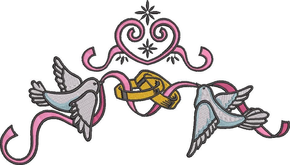 Birds With Rings Corner Border Birds With Rings Corner Border