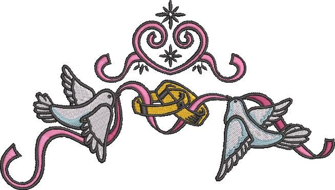 Birds With Rings Corner Border Birds With Rings Corner Border