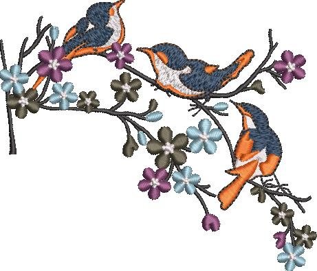Bluebirds and Flowers Bluebirds and Flowers