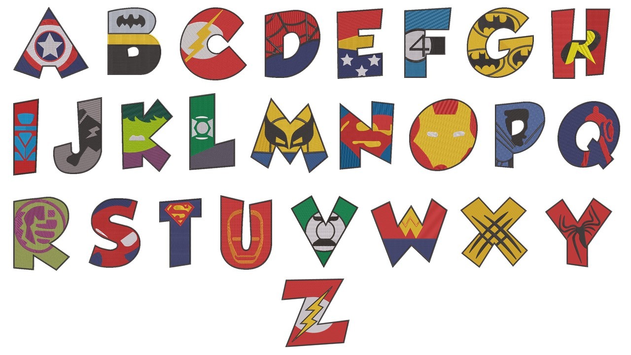 Super Heroes Alphabets Super Heroes Alphabets