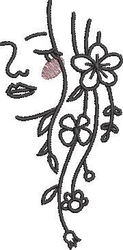 Woman And Daisies Line Art Woman And Daisies Line Art