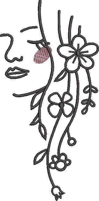 Woman And Daisies Line Art Woman And Daisies Line Art