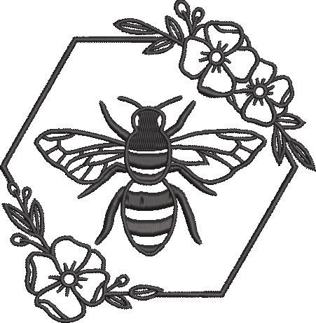Bee Hexagonal Floral Frame Bee Hexagonal Floral Frame
