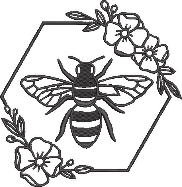 Bee Hexagonal Floral Frame Bee Hexagonal Floral Frame