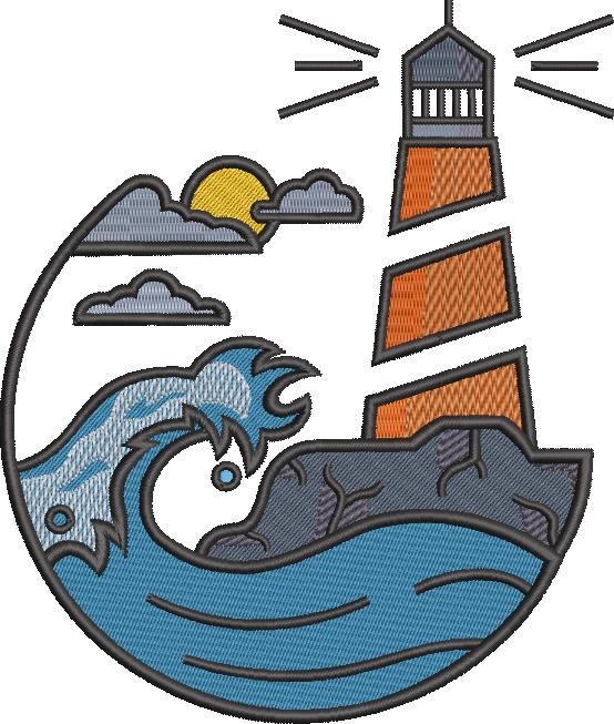 Lighthouse in the Sea Artwork Lighthouse in the Sea Artwork