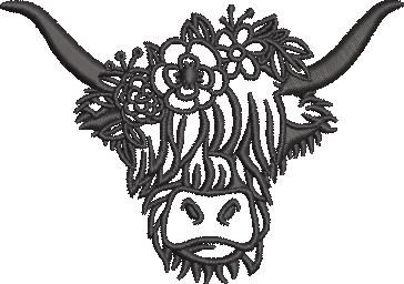 Highland Cow With Flowers Highland Cow With Flowers
