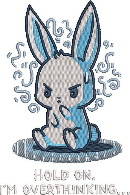 I'm Overthinking Funny Rabbit Quote