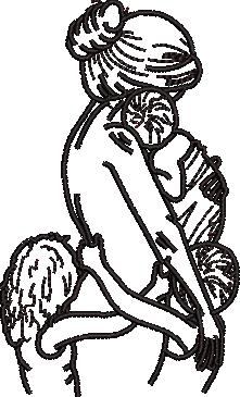 Mother With Kids Line Art Mother With Kids Line Art