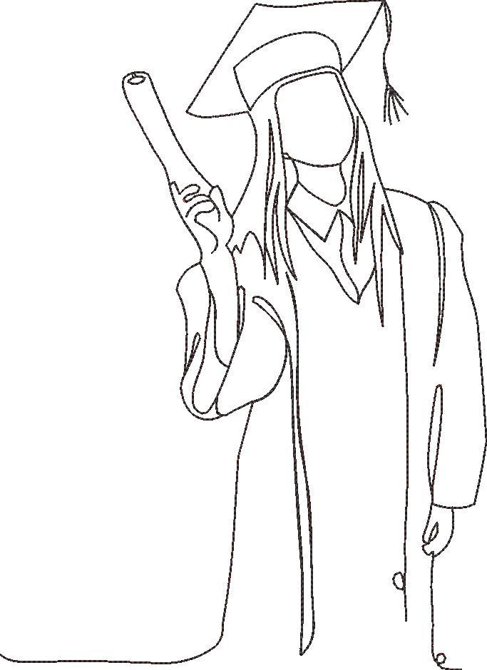 Girl Graduate Line Art Girl Graduate Line Art