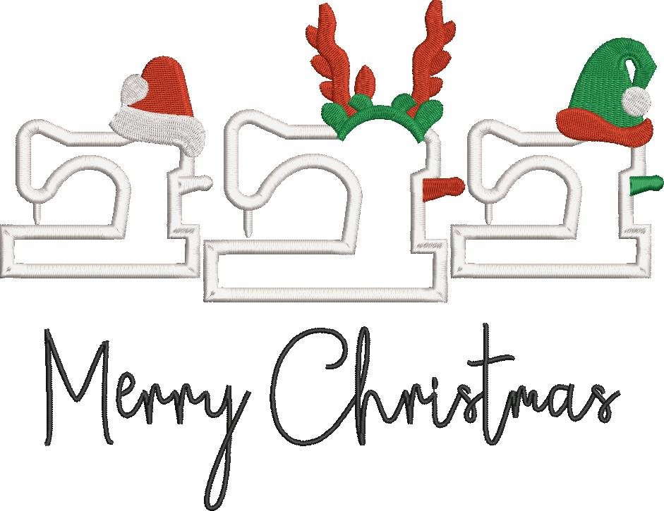 Merry Christmas Sewing Machine Applique Merry Christmas Sewing Machine Applique