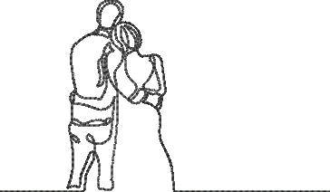 Couple Line Art Embroidery Couple Line Art Embroidery