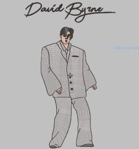 David Byrne Embroidery Design 