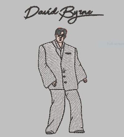 David Byrne Embroidery Design 