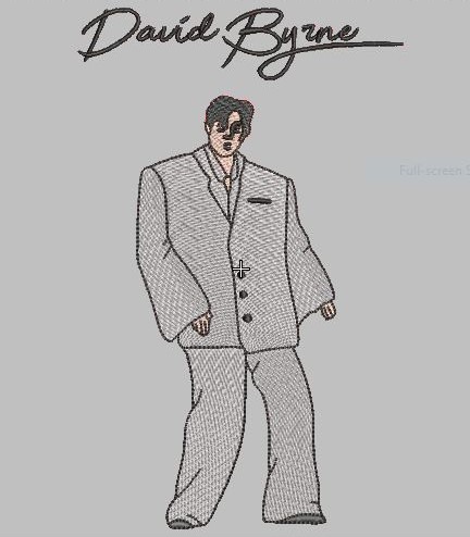 David Byrne Embroidery Design 