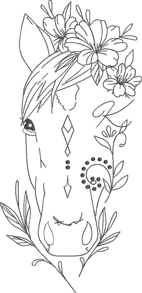 Floral Horse Face Floral Horse Face