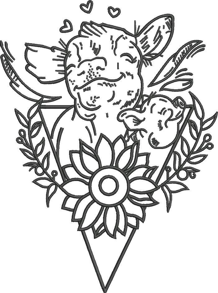 Floral Baby Cow Floral Baby Cow