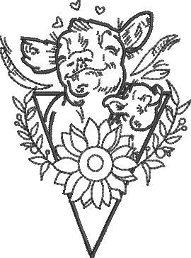 Floral Baby Cow Floral Baby Cow