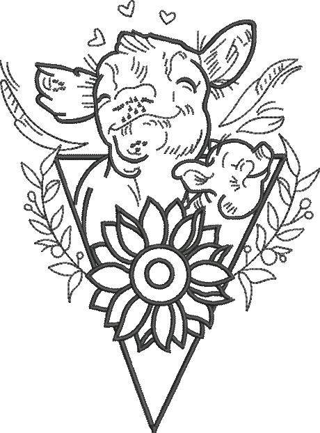 Floral Baby Cow Floral Baby Cow