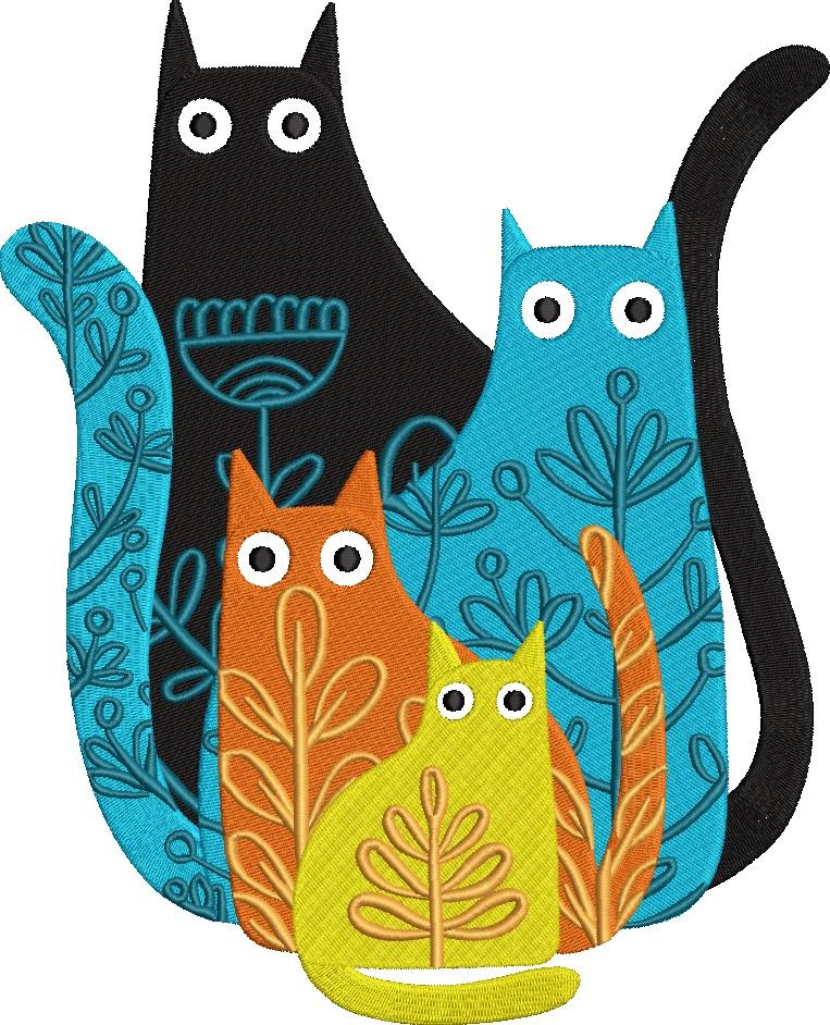 Floral Cat Artwork Floral Cat Artwork