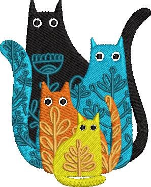 Floral Cat Artwork Floral Cat Artwork