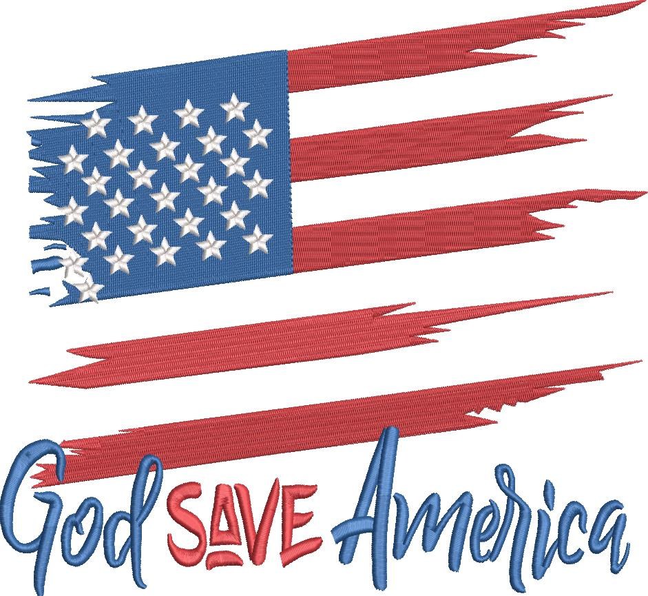 God Save America US Flag God Save America US Flag