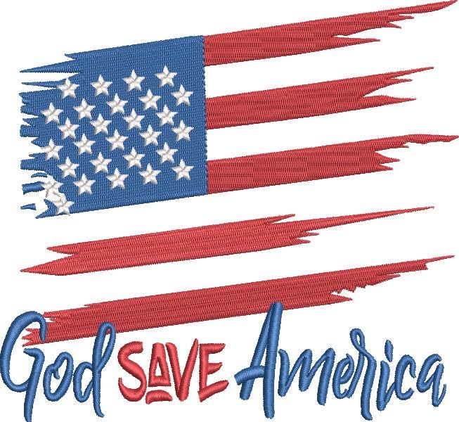 God Save America US Flag God Save America US Flag