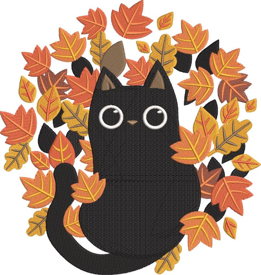 Black Cat In Autumn Black Cat In Autumn