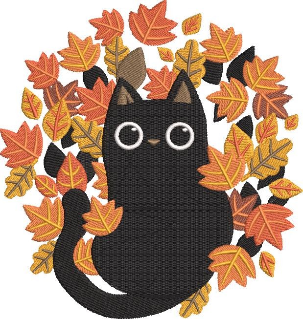Black Cat In Autumn Black Cat In Autumn