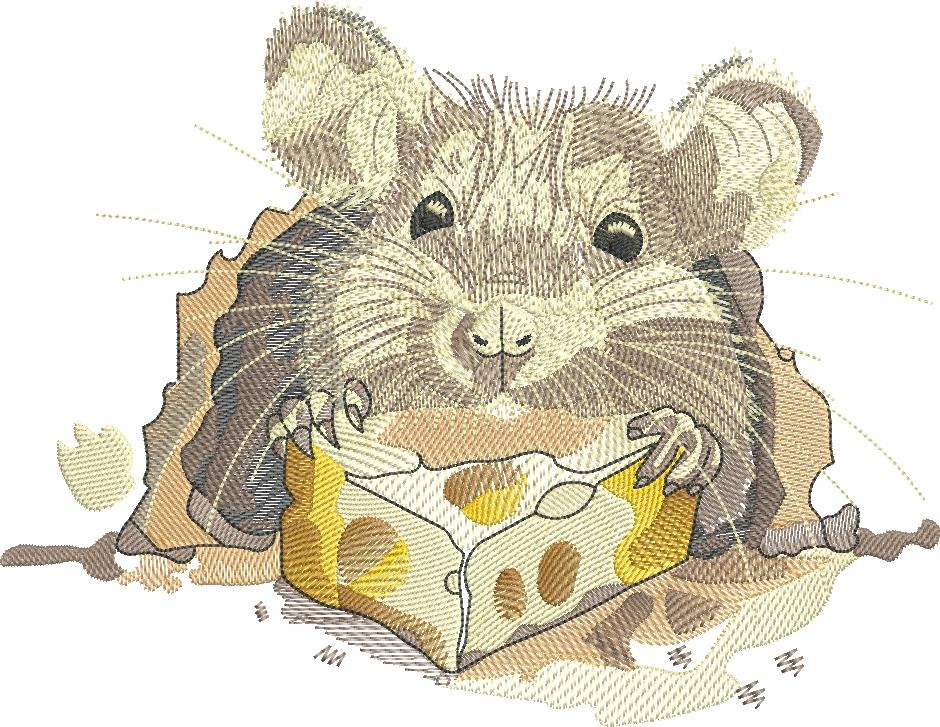 Mouse Eating Cheese Artwork