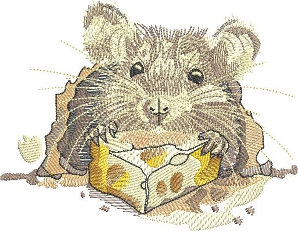 Mouse Eating Cheese Artwork
