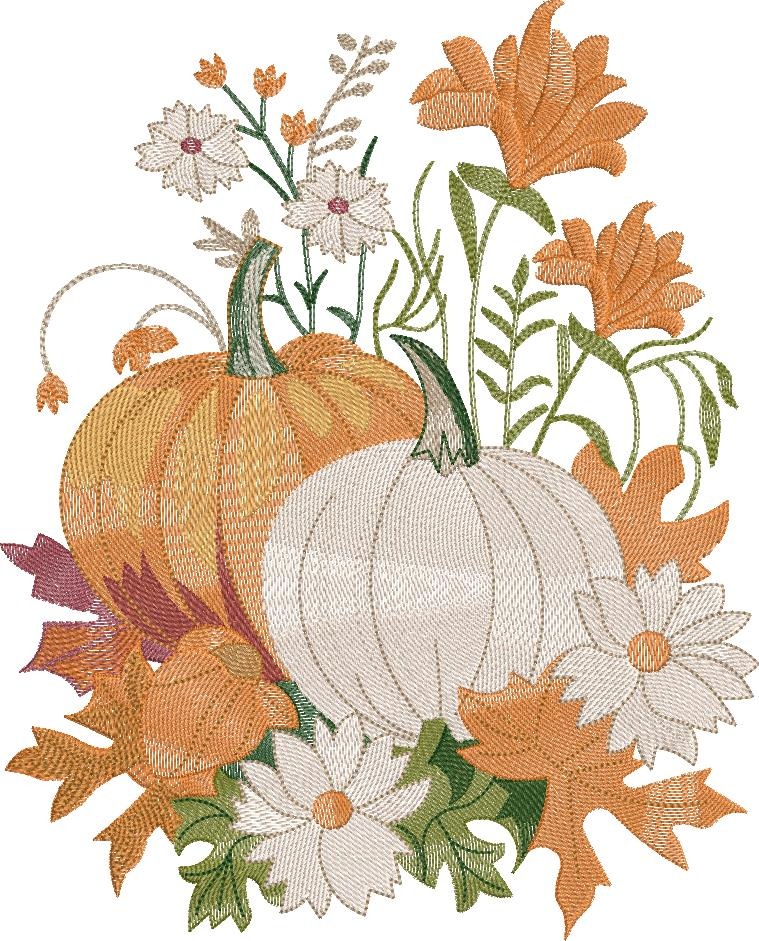 Pumpkins And Flowers Pumpkins And Flowers