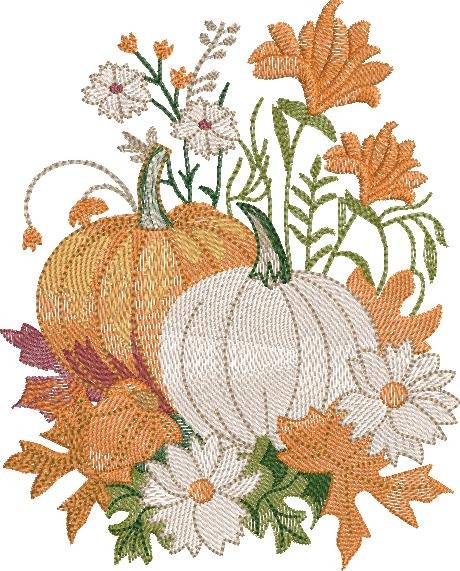 Pumpkins And Flowers Pumpkins And Flowers