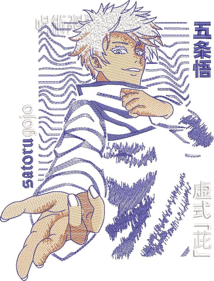 Satoru Gojo Embroidery Design Satoru Gojo Embroidery Design
