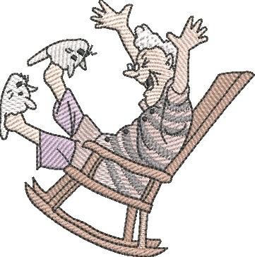Old Woman On Rocking Chair Old Woman On Rocking Chair