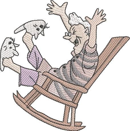 Old Woman On Rocking Chair Old Woman On Rocking Chair