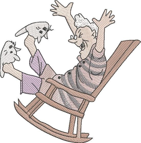 Old Woman On Rocking Chair Old Woman On Rocking Chair