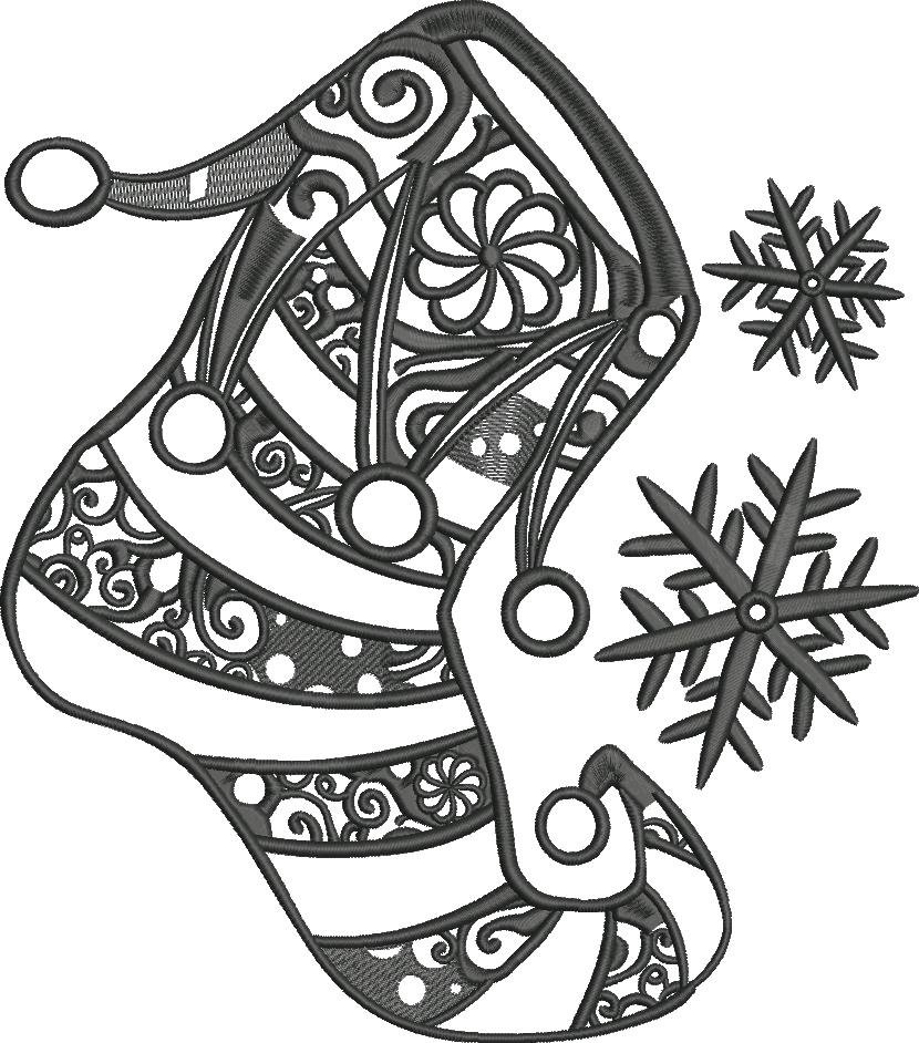 Christmas Stocking With Snowflakes Christmas Stocking With Snowflakes