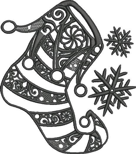 Christmas Stocking With Snowflakes Christmas Stocking With Snowflakes
