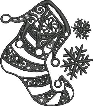 Christmas Stocking With Snowflakes Christmas Stocking With Snowflakes