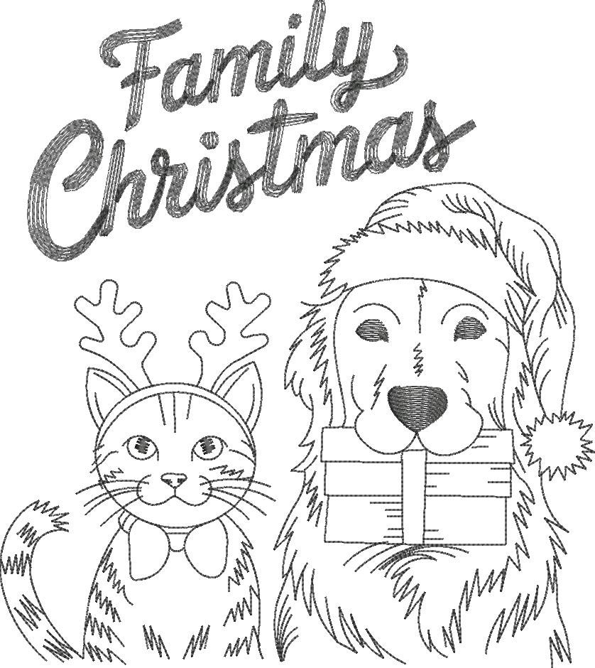 Family Christmas Cat And Dog Family Christmas Cat And Dog