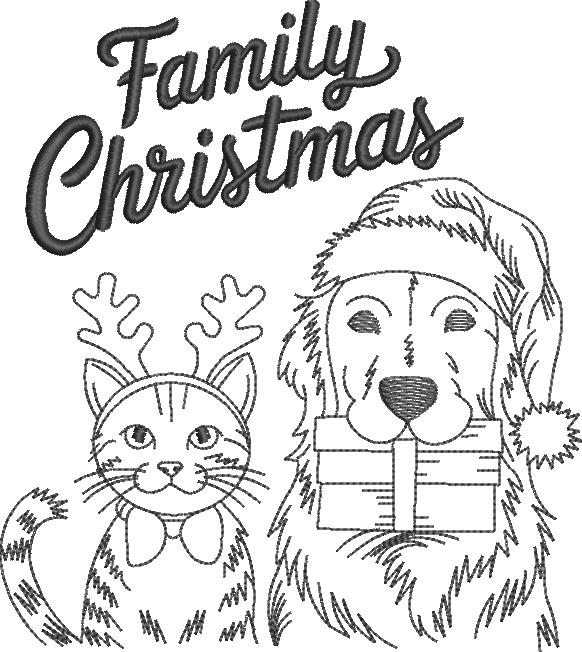 Family Christmas Cat And Dog Family Christmas Cat And Dog